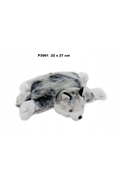 NO BRAND Pernă-jucărie mascotă, câine Husky pliabil - 27cm