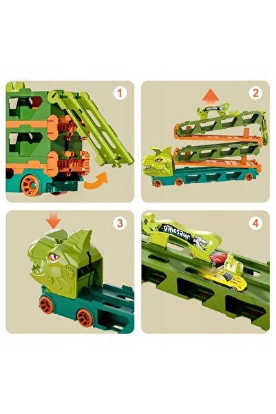 woopie Camion de jucărie dinozaur pentru tractarea mașinilor 2,1 m