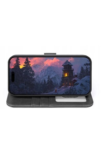 NO BRAND Husă tip carte MagSafe 2 în 1 OCASE pentru Apple iPhone 16 Pro negru