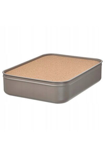 NO BRAND IKEA HARVMATTA cutie cu capac gri închis 24x18x6cm 20555305