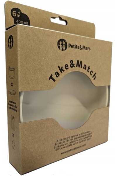 NO BRAND Petite&Mars Farfurie de silicon cu ventuză Take&Match / Nisip de deșert