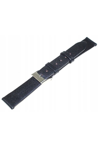 NO BRAND Curea de ceas din piele neagră 16 mm JVD R18201