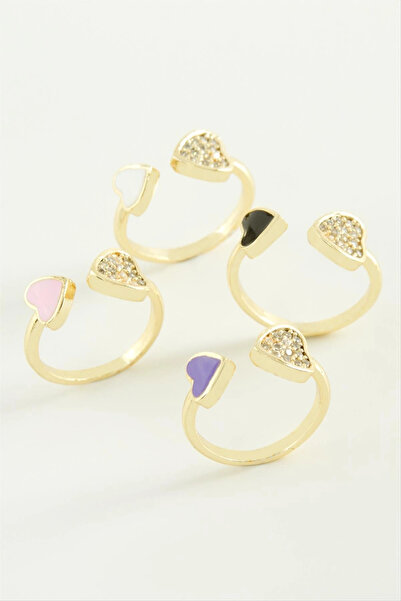 SORA GROUP Heart stone enamel joint ring