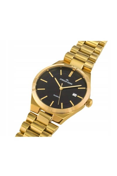 JORDAN KERR Ceas clasic bărbătesc auriu negru cu dată P9012 40 mm