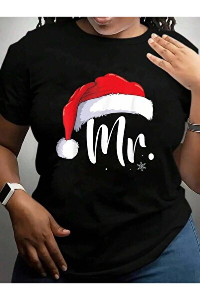 2BIR قمصان تي شيرت مطبوعة باللون الأسود للزوجين من Mr And Mrs Claus، بتصميم م...