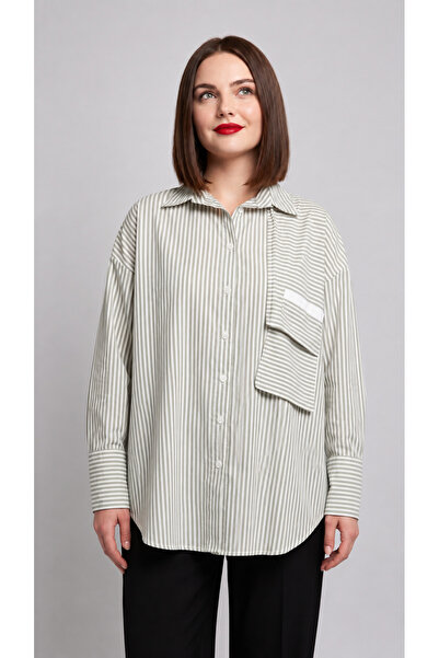 Cep Detaylı Oversize Bluz