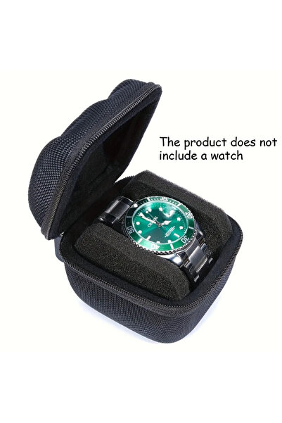 Choice 1pc black 1pc Black Watch Storage Box - Hard Case W/Soft Pillows, Velv...
