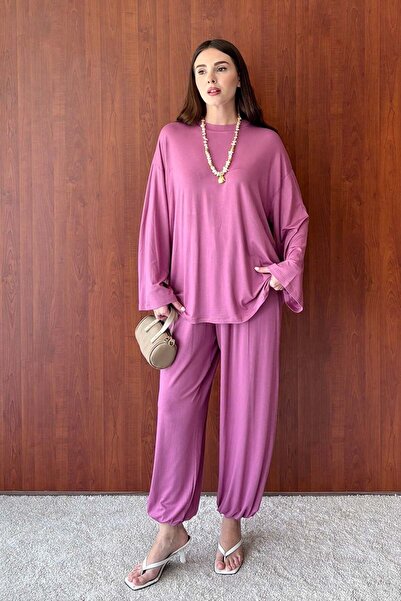Ceylan Otantik Dried Rose Viscose Basic Body Suit & Dried Rose Viscose Shalwa...