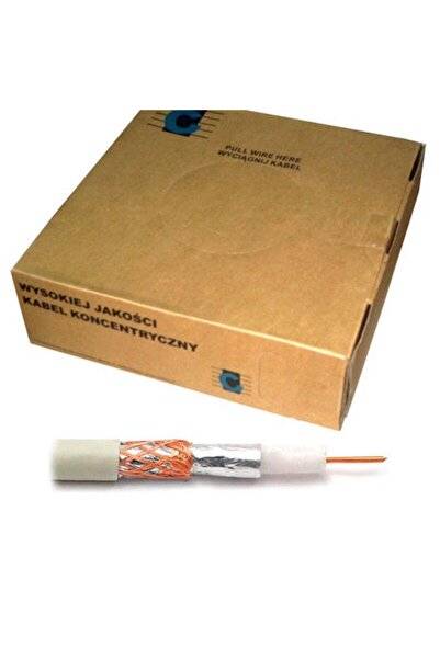 Cabletech Коаксиален кабел RG59U, 200 м, Бял
