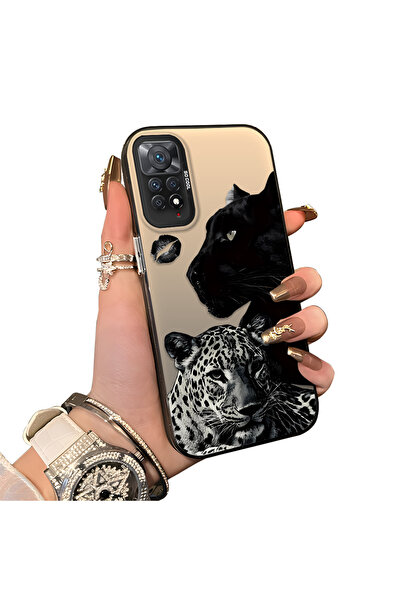 Redmi Note 11 Pro 4G/5G Uyumlu Kara Panter ve Leopar Baskılı Silikon Kılıf, Darbe Emici Koruma