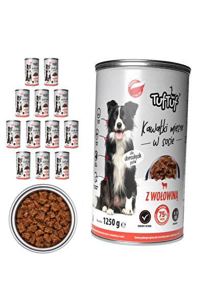 Tuf Tuf TufTuf hrană umedă completă pentru câini cu vită, conservă 12x1250g b...