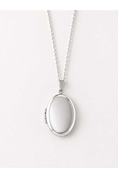 Satürn Silver Kuyumculuk Çelik Fotoğraflı Kolye Oval İçi Açılır Kapaklı Kolye İsim Yazılır Kararmaz