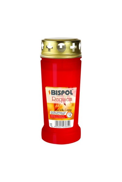 BISPOL Set 2 x Candela cu Capac V4 Rosu, 96 Ore