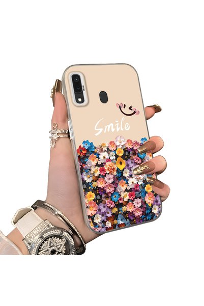 Hontinga Samsung Galaxy A20 Compatible Silicone Edge Hard Back Case Couple Ph...