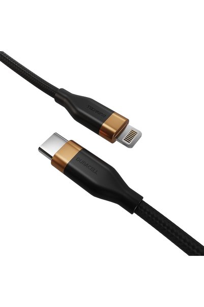 Duracell 1m Usb-C to Lightning 30W Braided Data Cable - Black