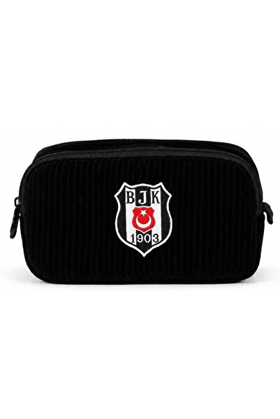 Beşiktaş Two-Eye Boy Logo Printed Black School Pencil Bag/Pencil Holder - 26321
