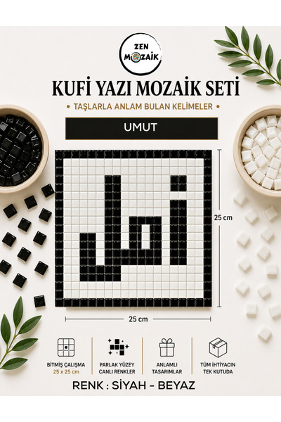 Zen Mozaik Kufi Lettering Mosaic Set – Words with Meaning in Stones