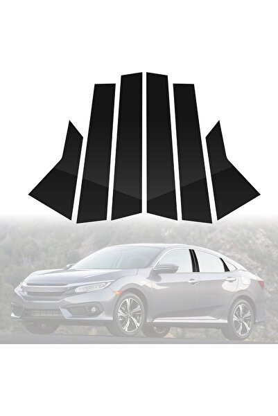 zargaraj Honda Civic Fc5 2016-2021 Uyumlu PIANOBLACK Kapı Direk Kaplama