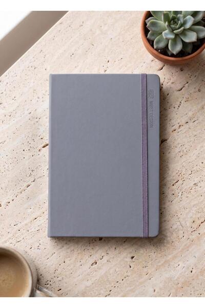 The Mia Striped Anthracite Notepad A5 21 X 15 cm