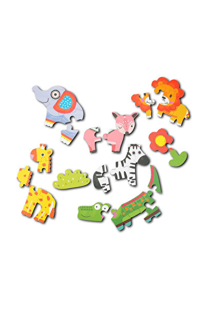 Feyza Oyuncak Wooden Baby Puzzle Animals Set of 6 |   18+ Months |   31 Piece...