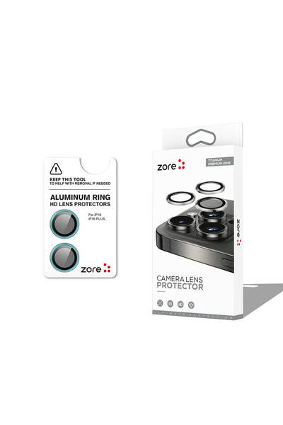 Alan Tech iPhone 16 Camera Lens Protector Sapphire Non-Distorting Image Quali...