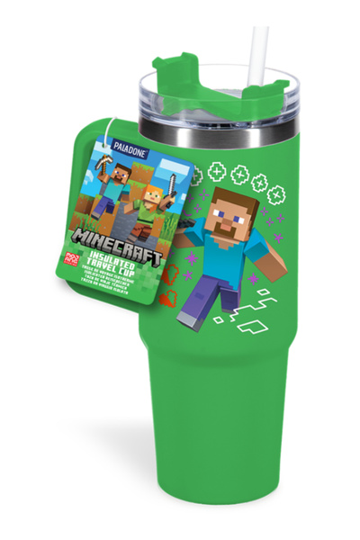 Paladone Cana de călătorie multifuncțională Minecraft Verde 900ml cu pai