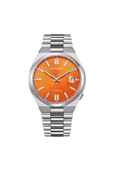Citizen Ανδρικό ρολόι Tsuyosa Automatic NJ0151-88Z, Ασημί / Πορτοκαλί