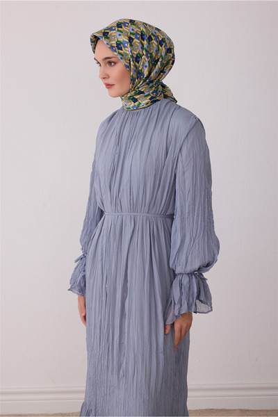 Belli Μεταξωτό μαντήλι Indigo με γεωμετρικό σχέδιο 100% Twill 4402-81
