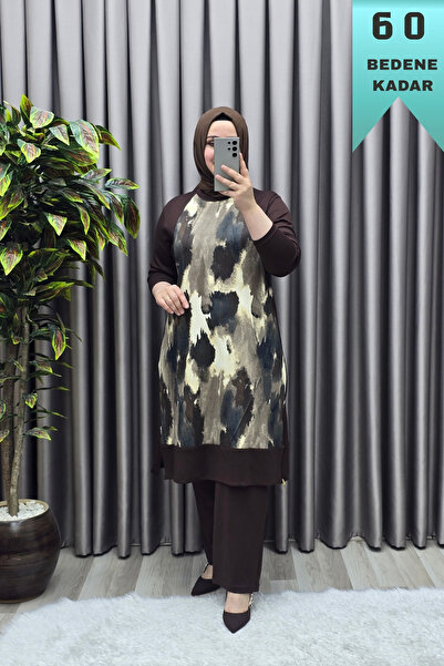 Elmas Tesettür Women's Clothing Plus Size Modal Combed Cotton Garnished Doubl...