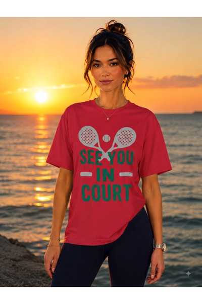 VODEXA Tricou unisex supradimensionat cu imprimeu tenis, 100% bumbac, cu tema...