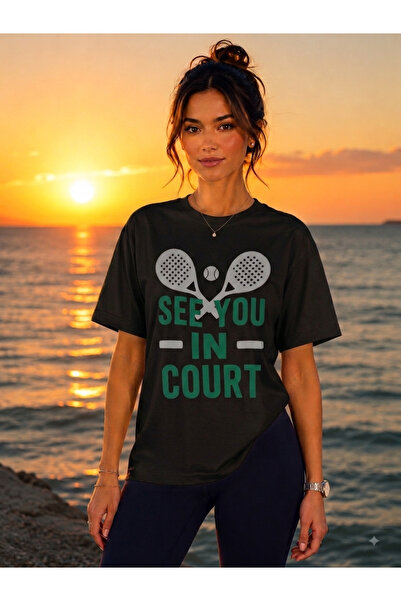VODEXA Tricou unisex supradimensionat cu imprimeu tenis, 100% bumbac, cu tema...