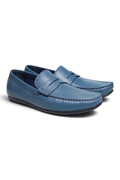 FRANCO CALVANI Dark Blue Floter Dark Blue Color Laceless Genuine Leather Men'...