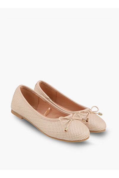 Little Missy Girls Checkered Ballerina Shoes with Bow Accent