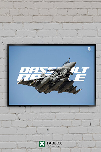 TABLOX Dassault Rafale Fighter Aircraft Typography Jet Military Framed Decora...