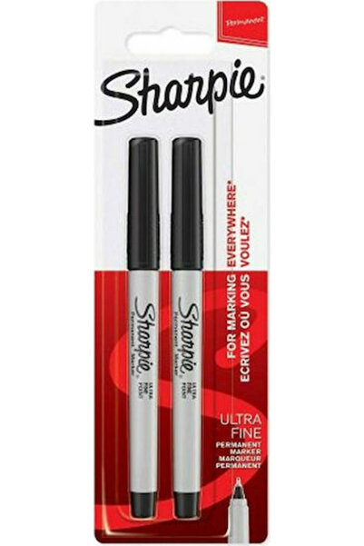 Sharpie Εξαιρετικά λεπτοί Μαρκαδόροι Ανεξίτηλοι 0,5 χιλ. Μαύροι 2 τεμάχια
