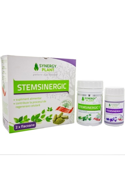 Synergy Plant Kit StemSinergic regenerare celulara, 2flacoane 50cps+360g