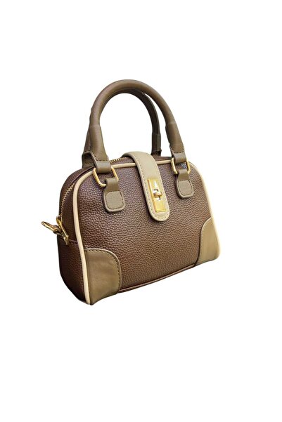 Senna Collection A Small, Stylish Bag with a Wonderful Lock Detail Brown&Vison