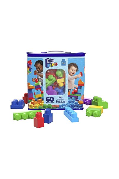mattel Mega Bloks: First Builders Sac mare de construcție, 60 piese, Albastru...