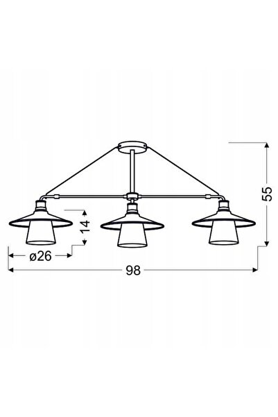 NO BRAND Lustră suspendată Candellux Lighting 33-43115, 3 puncte de lumină E27