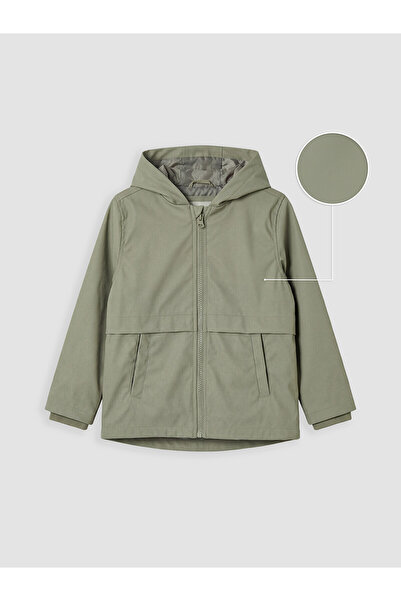 LC Waikiki Green Hooded Boy's Coat
