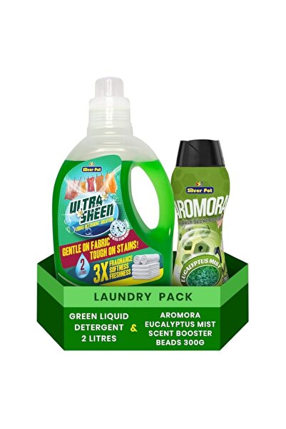 Generic Brand Silver Pot Combo Pack – Green Liquid Laundry Detergent 2L + ARO...
