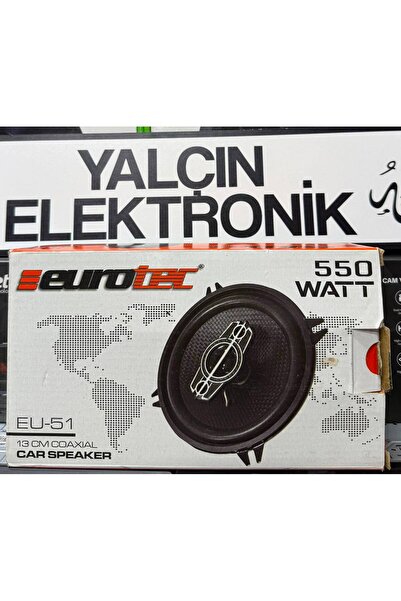 Eurotech eu51 13 Yüksek Kaliteli 550 Watt Tweeterlı 13 Cm Araç Oto Hoparlör (...