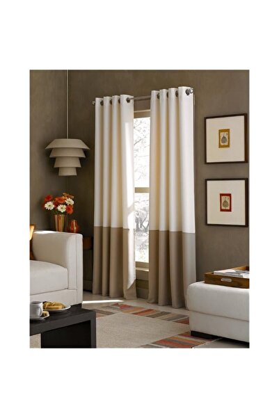 Generic Curtainworks Kendall Color Block Grommet Curtain Panel, 63 Inch, White