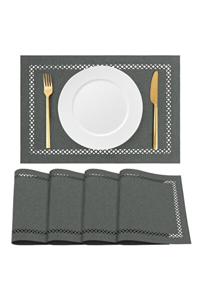 Generic Elegant Table Placemats Set of 4, Premium Linen Feel Washable Cloth M...
