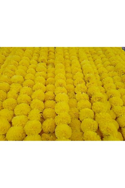 Generic Yellow 5ft Artificial Marigold Flower Garland for Parties Wedding Diw...