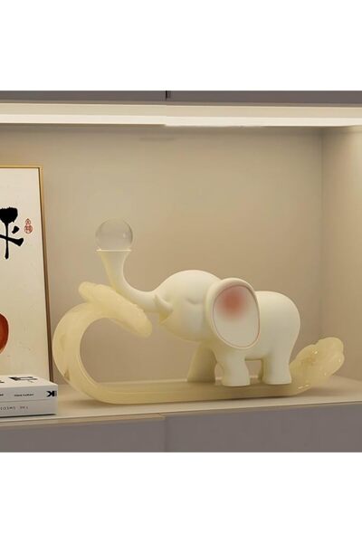 Generic OMELPIS Resin Statue Creative Art Elephant with Crystal Ball Sculptur...