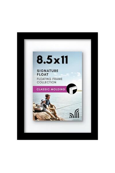 Generic Brand Americanflat 8.5x11 Floating Picture Frame in Black - Use as 8....