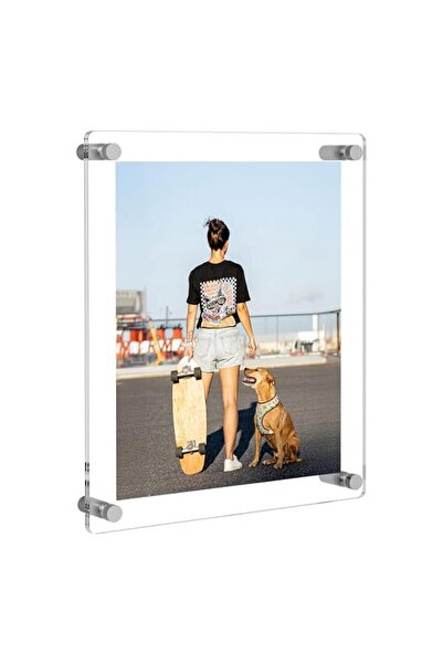 Generic Brand NIUBEE Clear Acrylic 8x10 Wall Mount Picture Frame, Floating Fr...