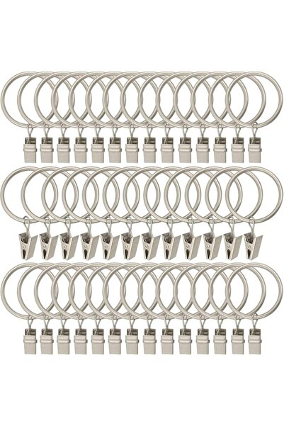 Generic Brand 40 Pack Metal Curtain Rings with Clips, Drapery Clips Hooks, De...