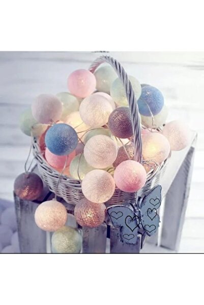 Generic Blue Coral Cotton Balls 40 LED Colored 6M String Lights Garland Fairy...